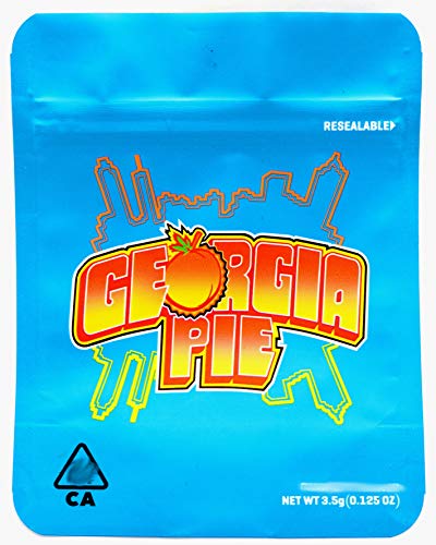 Product Cover 25 Pack Cookies Georgia Pie Mylar Bags 3.5g Smellproof Heatseal Ziplock Resealable Bags with Holographic Authenticity Stickers and Labels