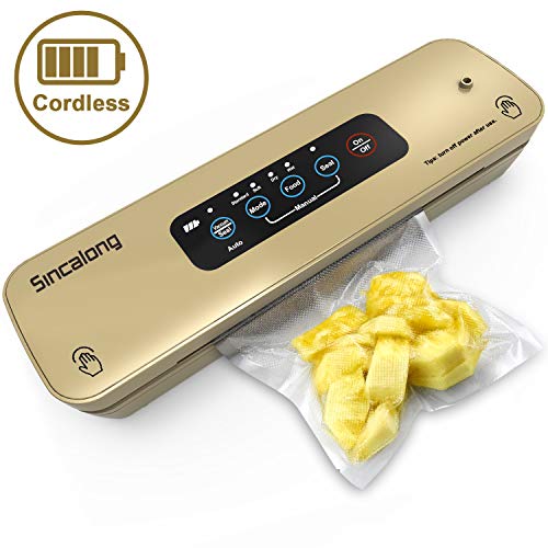 Product Cover Vacuum Sealer, Sincalong Cordless USB Charging 4 Modes Multifunctional Automatic Vacuum Sealer for Food Preservation, Single Sealing Available Packing Machines