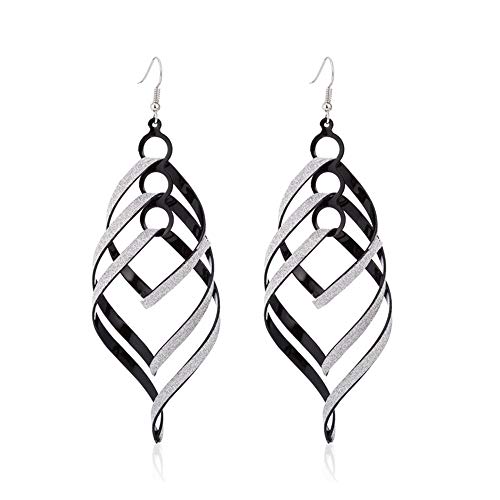 Product Cover FarJing Earrings for Women,Double Twist Wave Drop Dangle Earrings Jewelry Wedding Wear Traditional Polki Earrings