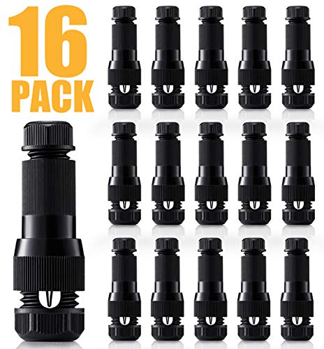 Product Cover SUNVIE Low Voltage Fastlock Landscape Lighting Wire Connector Outdoor 12-14 Gauge Cable Connectors for Landscape Path Lights Work with Malibu Paradise Moonrays and More (16 Pack)