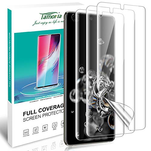 Product Cover [3 Pack] Tamoria Galaxy S20 Ultra Screen Protector TPU Film 4th Generation with Installation Kit, Ultrasonic Fingerprint Compatible Screen Cover for Samsung Galaxy S20 Ultra 5G 6.9'' HD Clear