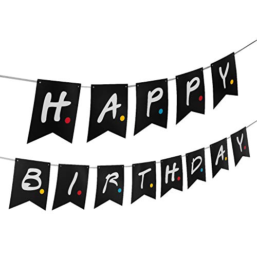 Product Cover Friends TV Show Happy Birthday Party Banner- Friends TV Show Party Supplies Decorations, Pre-Assemble Happy Birthday Banner Decor Backdrop for Friends TV Show Theme Birthday Party