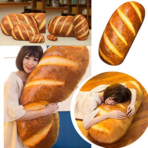 Product Cover sunnmall 3D HD Prints Butter Bread Shape Pillow Plush Toys for Home Decor Pillows