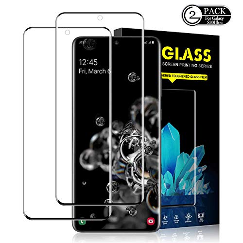 Product Cover Galaxy S20 Ultra HD Clear Screen Protector By YEYEBF, [2 Pack] [Bubble Free] [Ultrasonic Fingerprint Compatible] Nano Full Coverage Screen Protector Cover Shield for Samsung Galaxy S20 Ultra
