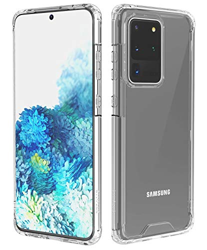 Product Cover Temdan for Samsung Galaxy S20 Ultra Case, Anti-Scratch Clear Case with Hard PC Shield+Soft TPU Bumper Designed for Samsung Galaxy S20 Ultra 5G 6.9 inch 2020 -Crystal Clear