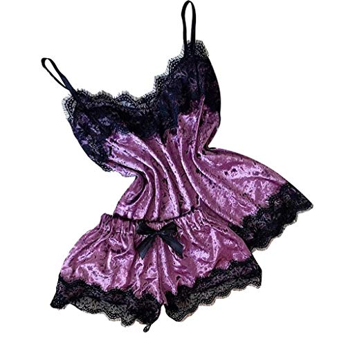 Product Cover WILLTOO 2020 Sexy Underswear for Women Sexy Lingerie Camisole Bow Shorts V-Neck Tops Lace Pajamas Sleepwear Set
