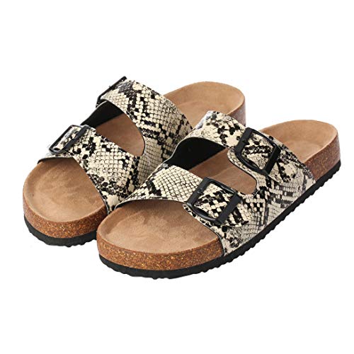 Product Cover Gnpolo Womens Slides Sandals Comfy Sandles Slip-on Memory Foam Cork Novelty Slippers Shoes