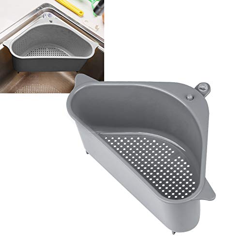 Product Cover Sink Strainers Basket Kitchen Drain Shelf Sink Storage Holder with Suction Cup for Support Corner (1pc gray)