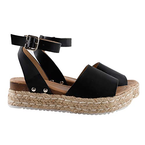 Product Cover Gnpolo Womens Espadrille Wedge Sandals Platform Sandles Summer Buckle Casual Flatform Shoes