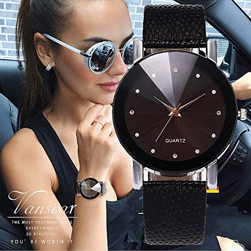 Product Cover KKYT Women Casual Quartz Wrist Watch Fashion Leather Stainless Steel Band New Strap Analog Watches (F)