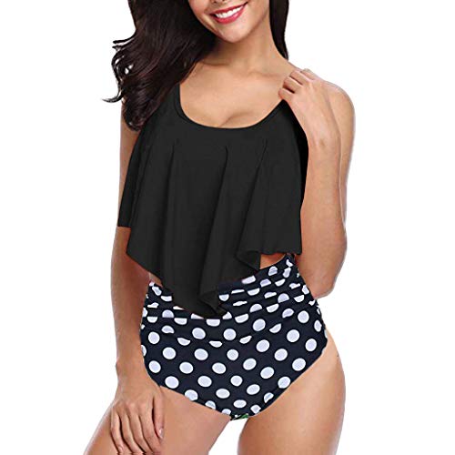 Product Cover FarJing Bikini Swimsuit for Women High Waisted Tummy Control Two Piece Tankini Ruffled Top with Swim Bottom Bathing Suits