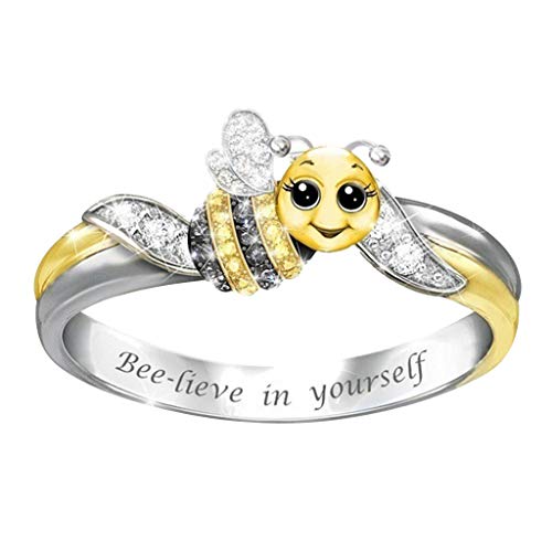 Product Cover Keepmove Valentine's Day Cute Bee Ring Animal Women Wedding Party Jewelry Size 5-10