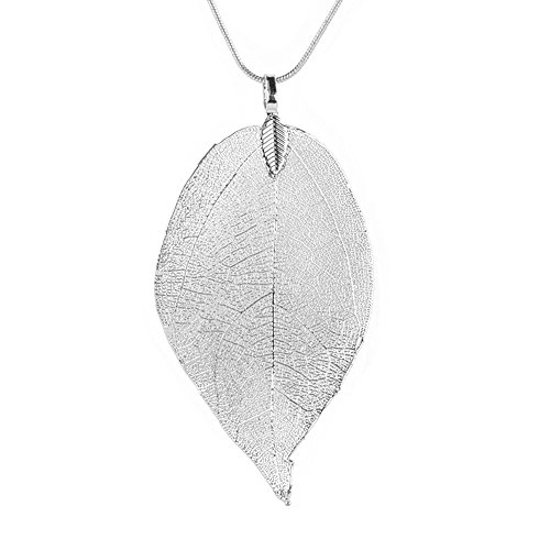 Product Cover SuperXC Filigree Long Leaf Pendant Dangle Necklace and Earring Jewelry Set Fashion Gifts for Women Girls