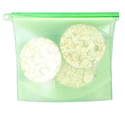 Product Cover Silicone Bag 1000ml-0.26oz Reusable Silicone Food Bag - Green