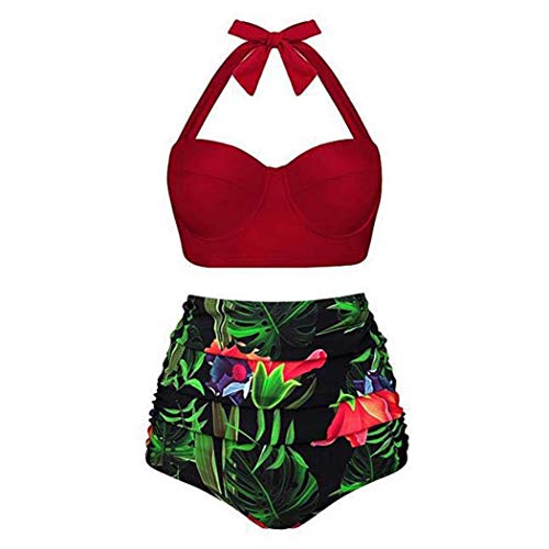 Product Cover erholi Women Floral Patchwork Halter Neck High Waist Bikini Set Sets S-5XL