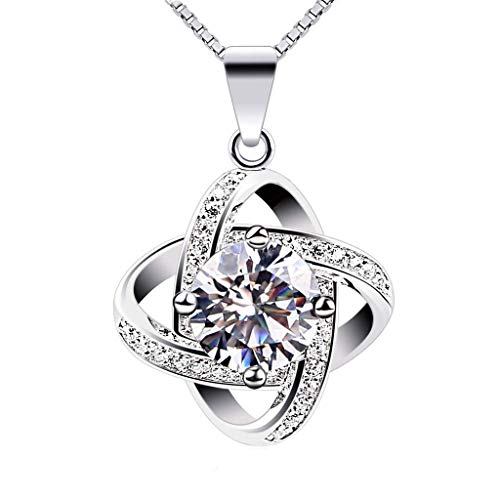 Product Cover Fashion 2020 Pendant Necklace Hollow Jewelry Diamond Charm Silver Plated Elegant Retro (Sliver)