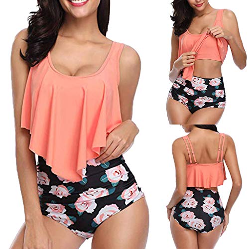 Product Cover Yalasga Swimsuit for Women Two Piece Bathing Suit Top Ruffled Bottom High Waisted Bikini Set Tankini
