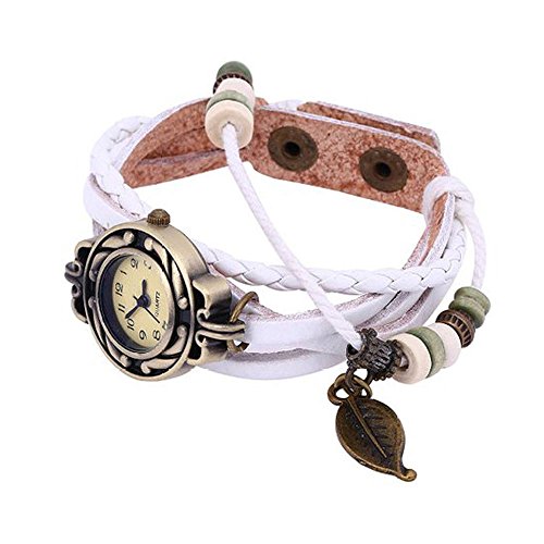 Product Cover PASHY Women Vintage Bracelets Lady Bohemia Wind Beaded Multilayer Hand Woven Bracelet Wood Charm Bangles Jewelry(White)