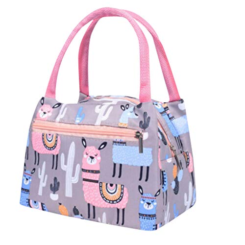 Product Cover Cute Cartoon Lunch Box Tote Cooler Bag for Women Kids Portable Waterproof Picnic Lunch Bag Thermal Insulated Pouch Lunch Container (A)